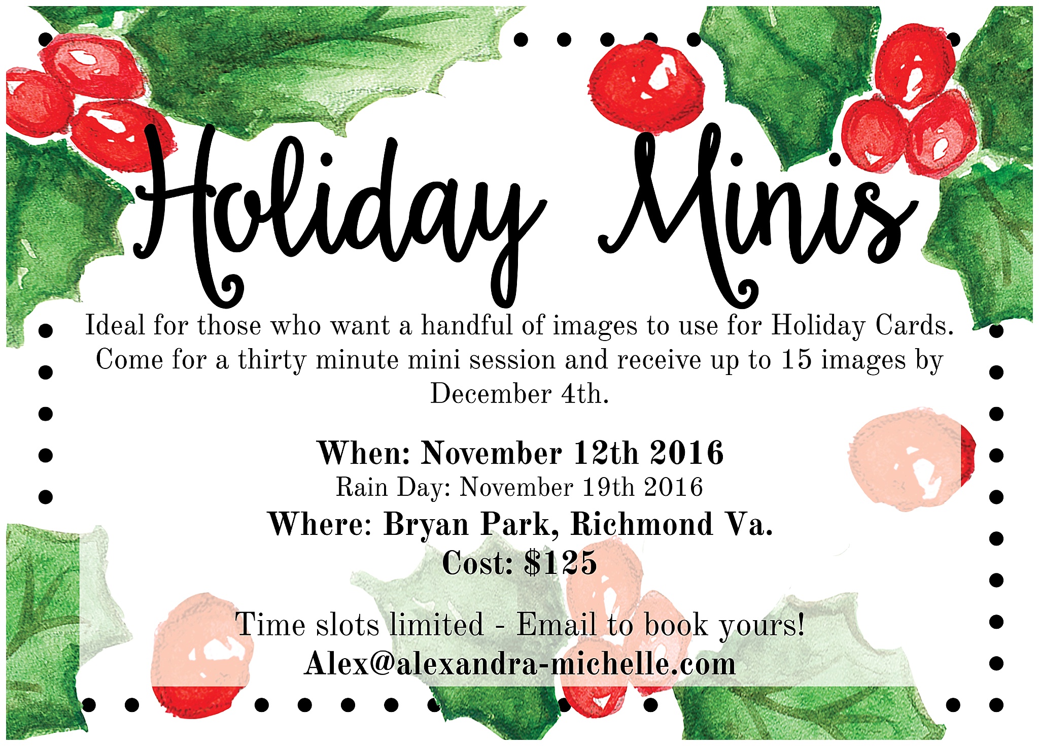Big Announcement – Holiday Minis!!