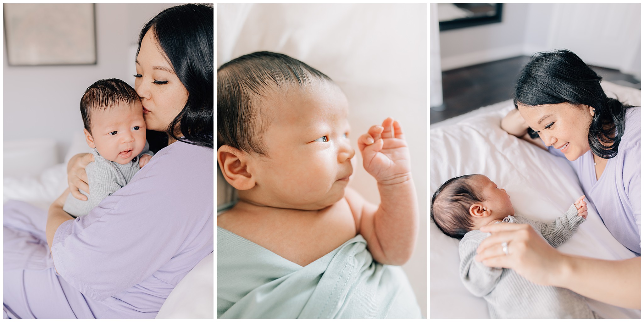 Mother and Son In Home Newborn Session